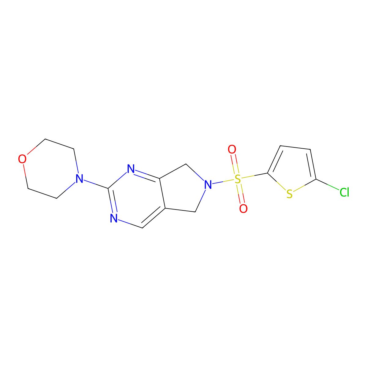 4-(6-((5-chlorothiophen-2-yl)sulfonyl)-6,7-dihydro-5H-pyrrolo[3,4-d]pyrimidin-2-yl)morpholine molecular structure, CAS 2034371-61-2