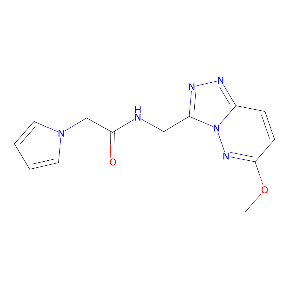 N-((6-methoxy-[1,2,4]triazolo[4,3-b]pyridazin-3-yl)methyl)-2-(1H-pyrrol-1-yl)acetamide molecular structure, CAS 2034371-74-7