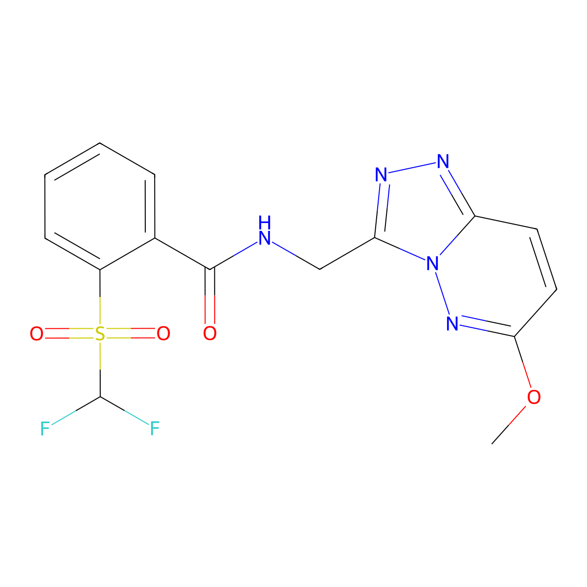 2-((difluoromethyl)sulfonyl)-N-((6-methoxy-[1,2,4]triazolo[4,3-b]pyridazin-3-yl)methyl)benzamide molecular structure, CAS 2034371-77-0