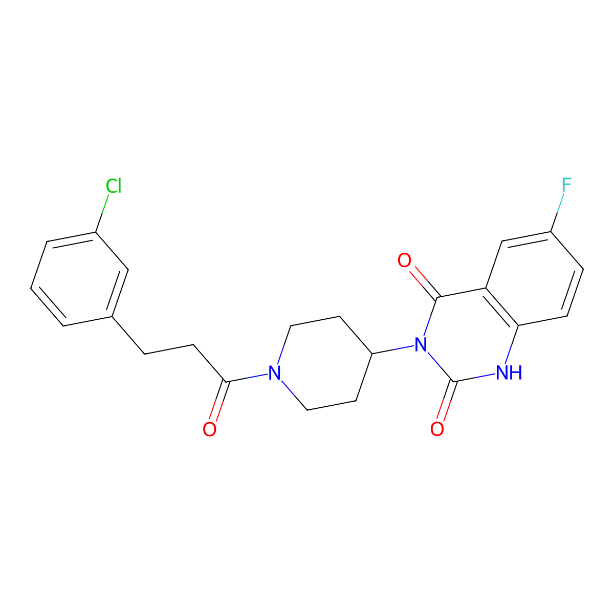3-(1-(3-(3-chlorophenyl)propanoyl)piperidin-4-yl)-6-fluoroquinazoline-2,4(1H,3H)-dione molecular structure, CAS 2034371-86-1
