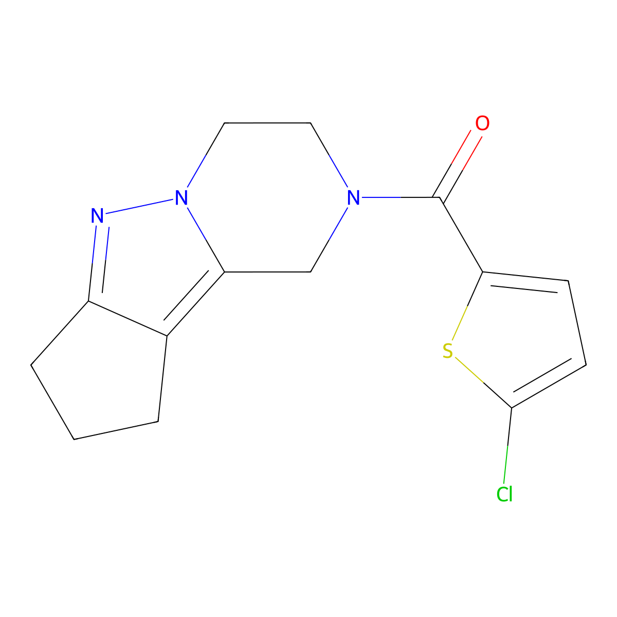 (5-chlorothiophen-2-yl)(3,4,8,9-tetrahydro-1H-cyclopenta[3,4]pyrazolo[1,5-a]pyrazin-2(7H)-yl)methanone molecular structure, CAS 2034371-95-2