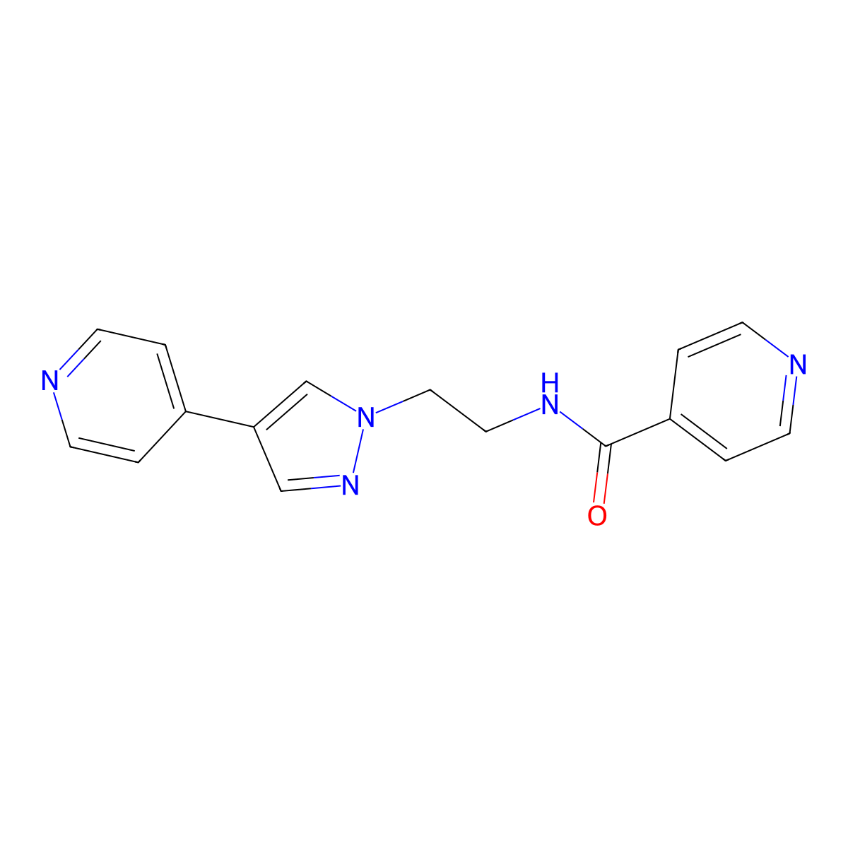 N-{2-[4-(pyridin-4-yl)-1H-pyrazol-1-yl]ethyl}pyridine-4-carboxamide molecular structure, CAS 2034371-98-5