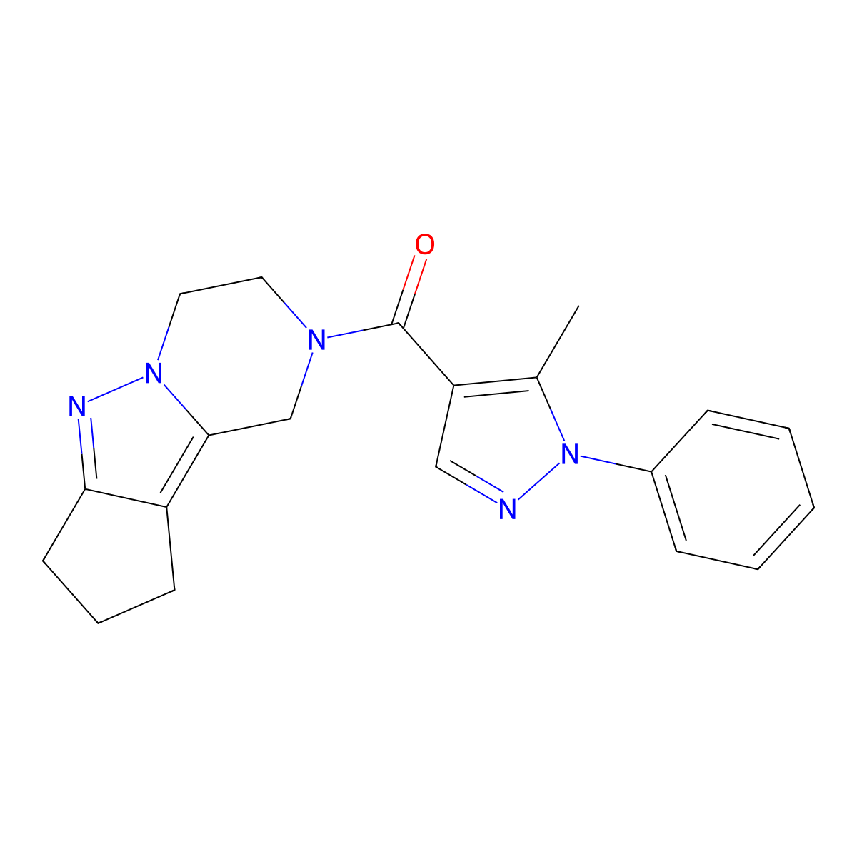 (5-methyl-1-phenyl-1H-pyrazol-4-yl)(3,4,8,9-tetrahydro-1H-cyclopenta[3,4]pyrazolo[1,5-a]pyrazin-2(7H)-yl)methanone molecular structure, CAS 2034372-07-9