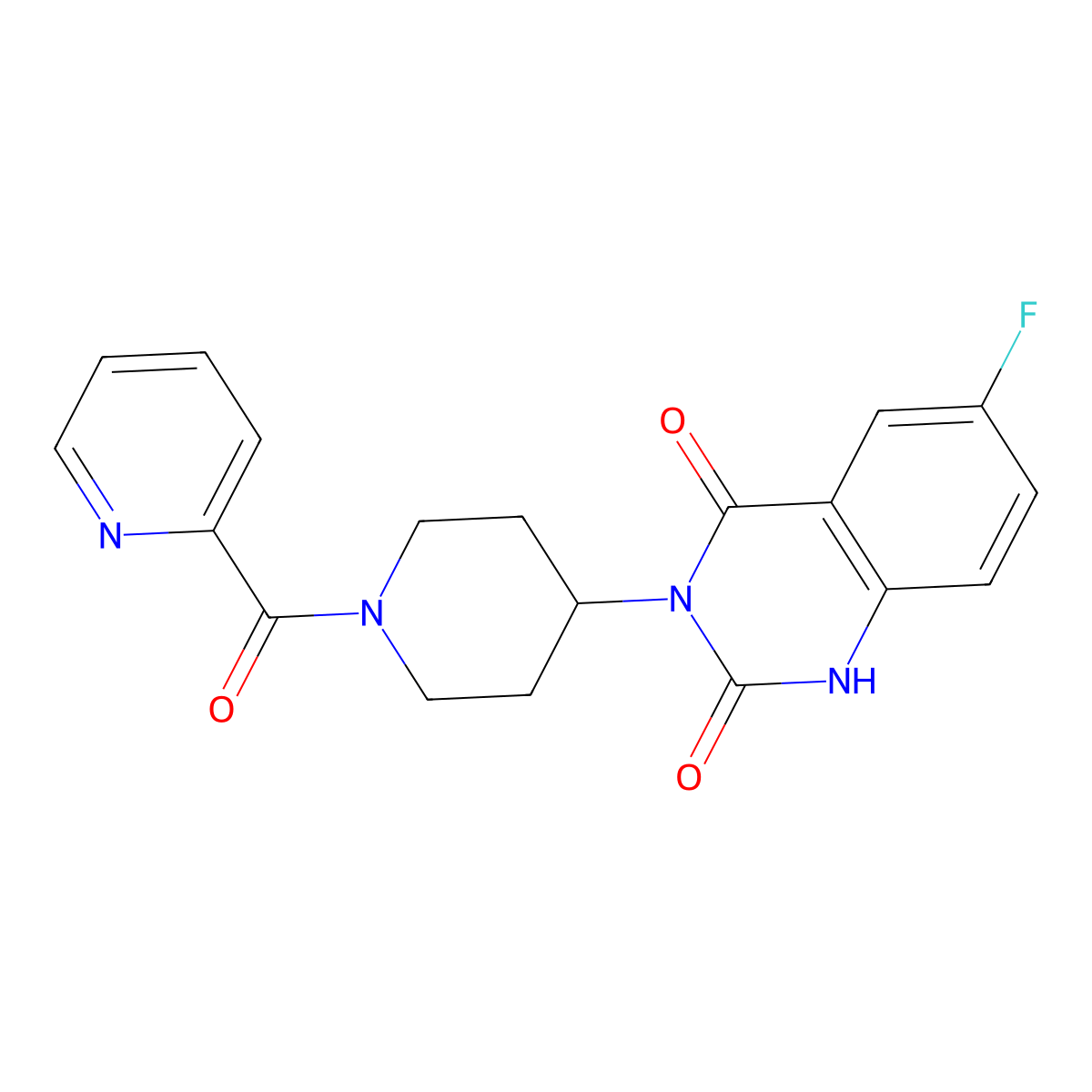 6-fluoro-3-(1-picolinoylpiperidin-4-yl)quinazoline-2,4(1H,3H)-dione molecular structure, CAS 2034372-13-7