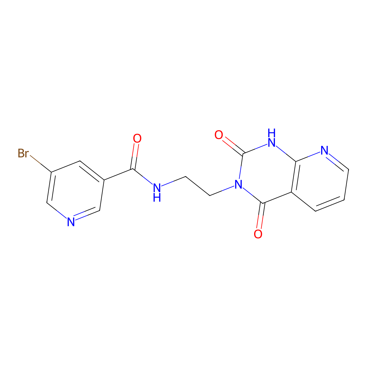 5-bromo-N-(2-(2,4-dioxo-1,2-dihydropyrido[2,3-d]pyrimidin-3(4H)-yl)ethyl)nicotinamide molecular structure, CAS 2034372-18-2