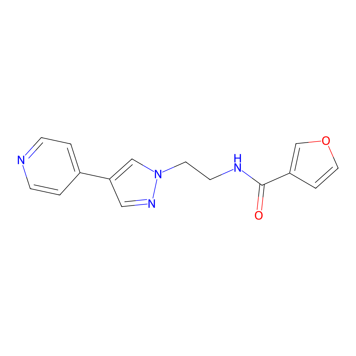 N-{2-[4-(pyridin-4-yl)-1H-pyrazol-1-yl]ethyl}furan-3-carboxamide molecular structure, CAS 2034372-20-6