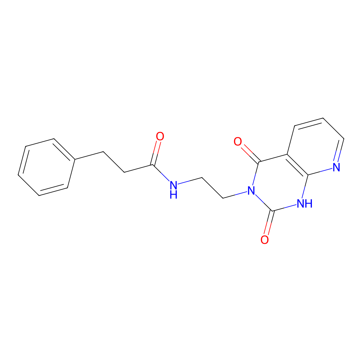 N-(2-(2,4-dioxo-1,2-dihydropyrido[2,3-d]pyrimidin-3(4H)-yl)ethyl)-3-phenylpropanamide molecular structure, CAS 2034372-28-4