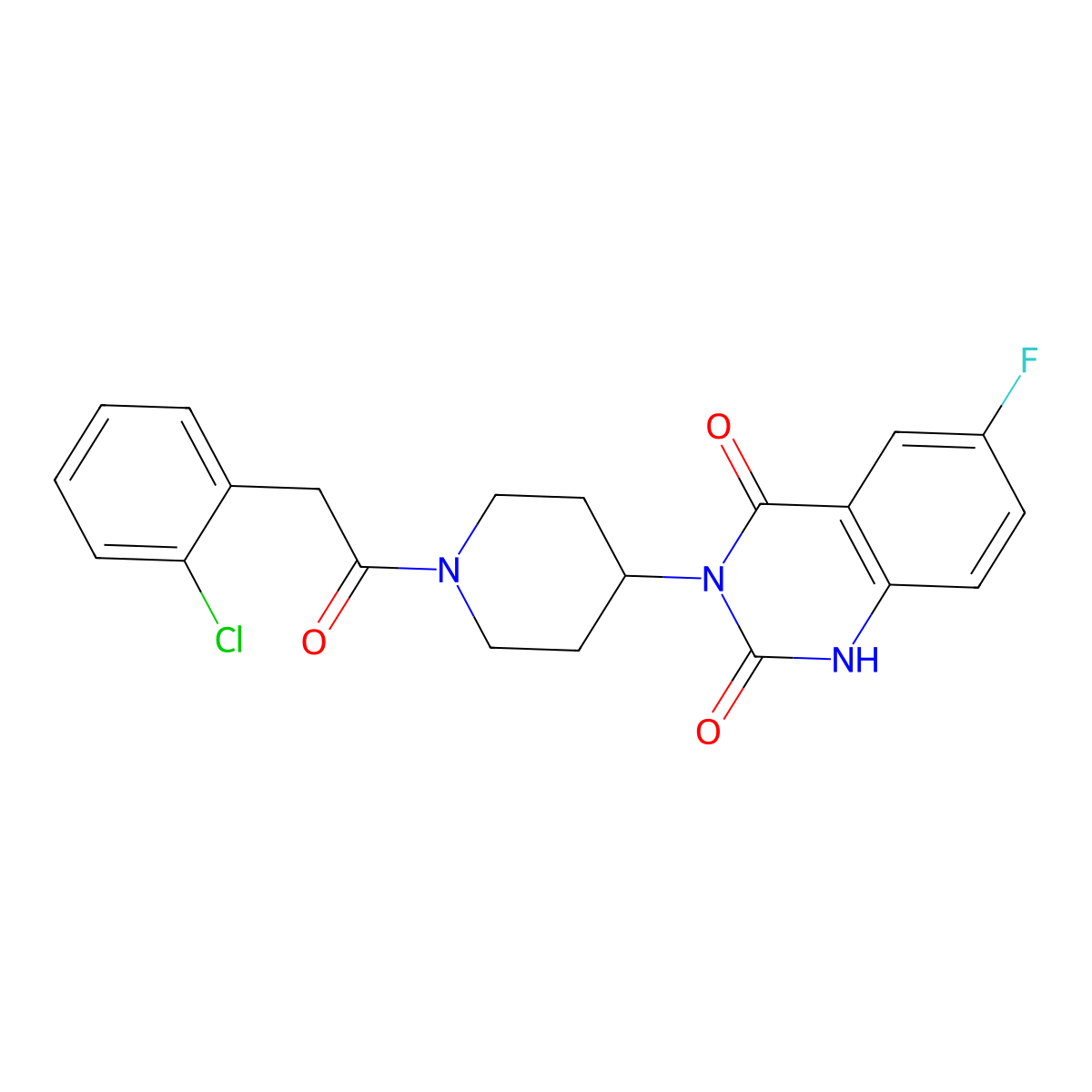 3-(1-(2-(2-chlorophenyl)acetyl)piperidin-4-yl)-6-fluoroquinazoline-2,4(1H,3H)-dione molecular structure, CAS 2034372-29-5