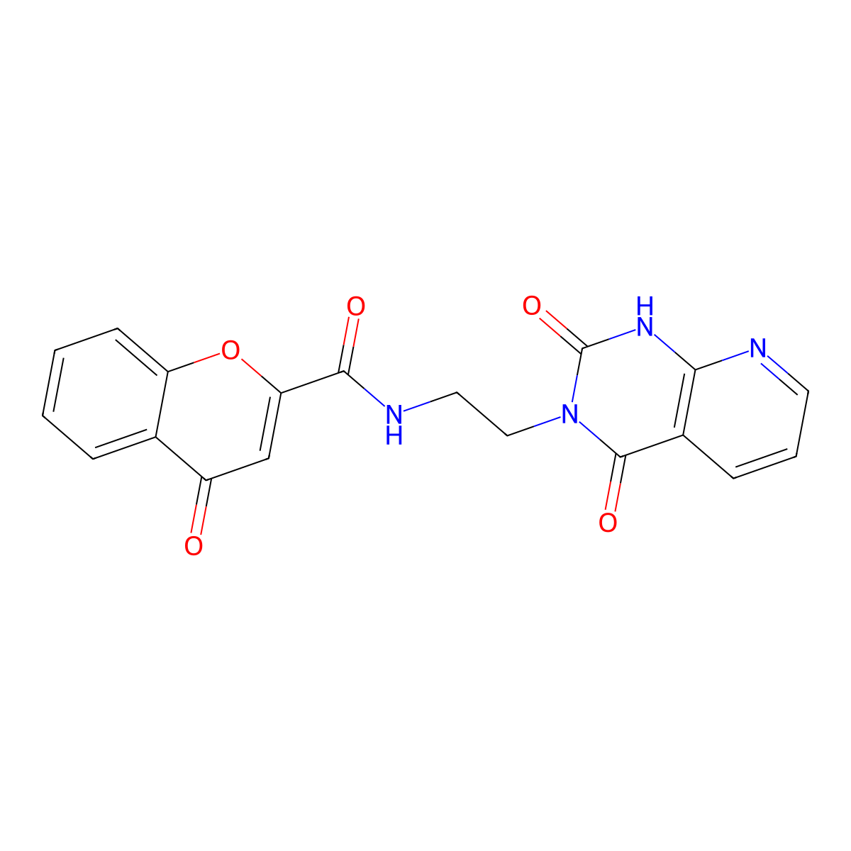 N-(2-(2,4-dioxo-1,2-dihydropyrido[2,3-d]pyrimidin-3(4H)-yl)ethyl)-4-oxo-4H-chromene-2-carboxamide molecular structure, CAS 2034372-31-9