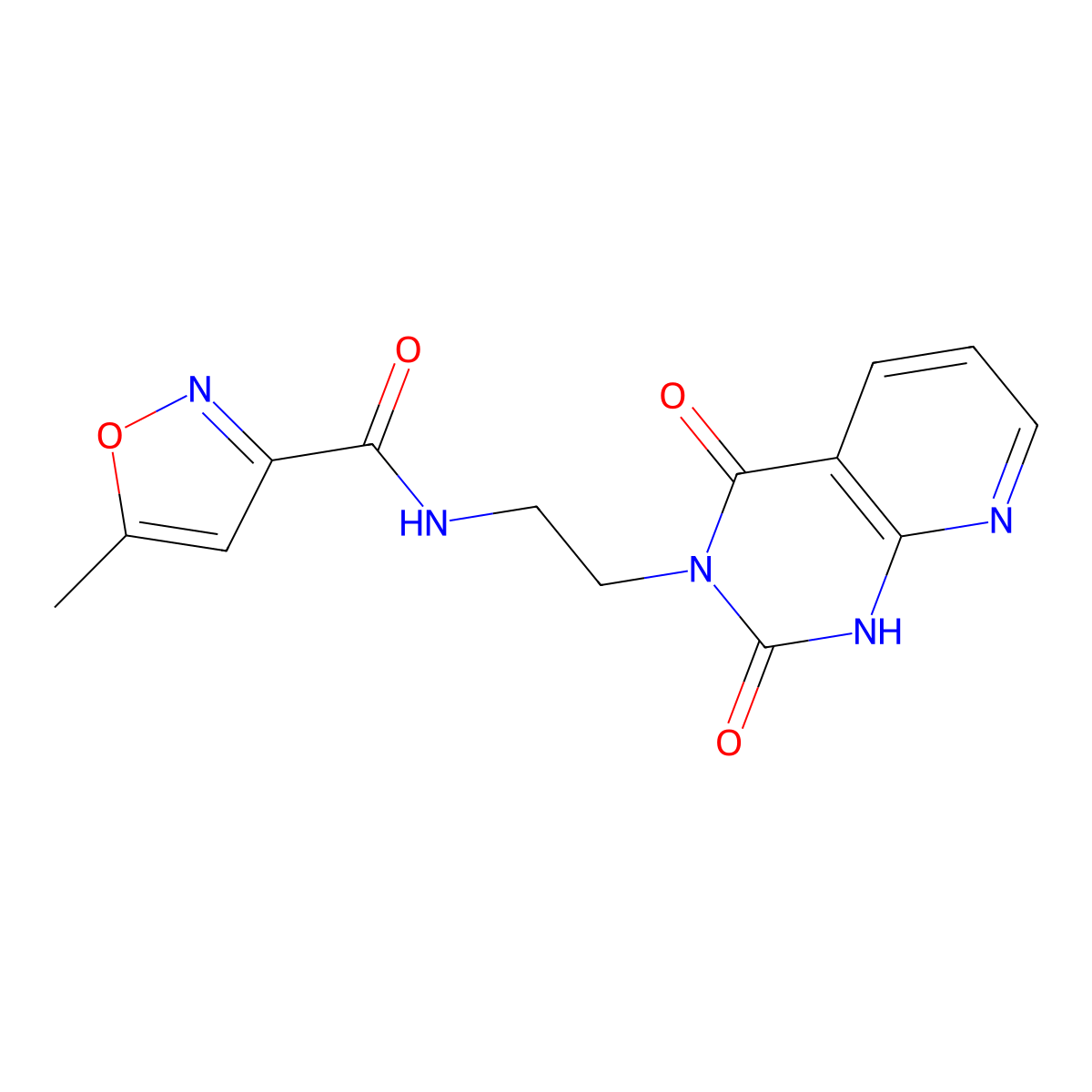 N-(2-(2,4-dioxo-1,2-dihydropyrido[2,3-d]pyrimidin-3(4H)-yl)ethyl)-5-methylisoxazole-3-carboxamide molecular structure, CAS 2034372-55-7