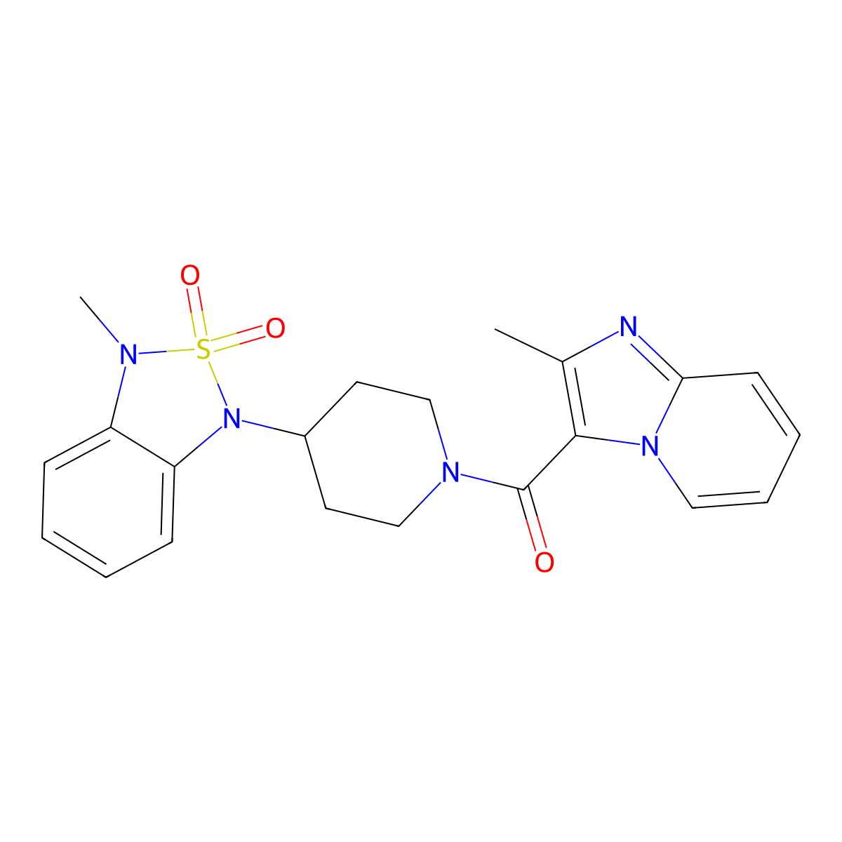 (4-(3-methyl-2,2-dioxidobenzo[c][1,2,5]thiadiazol-1(3H)-yl)piperidin-1-yl)(2-methylimidazo[1,2-a]pyridin-3-yl)methanone molecular structure, CAS 2034372-58-0