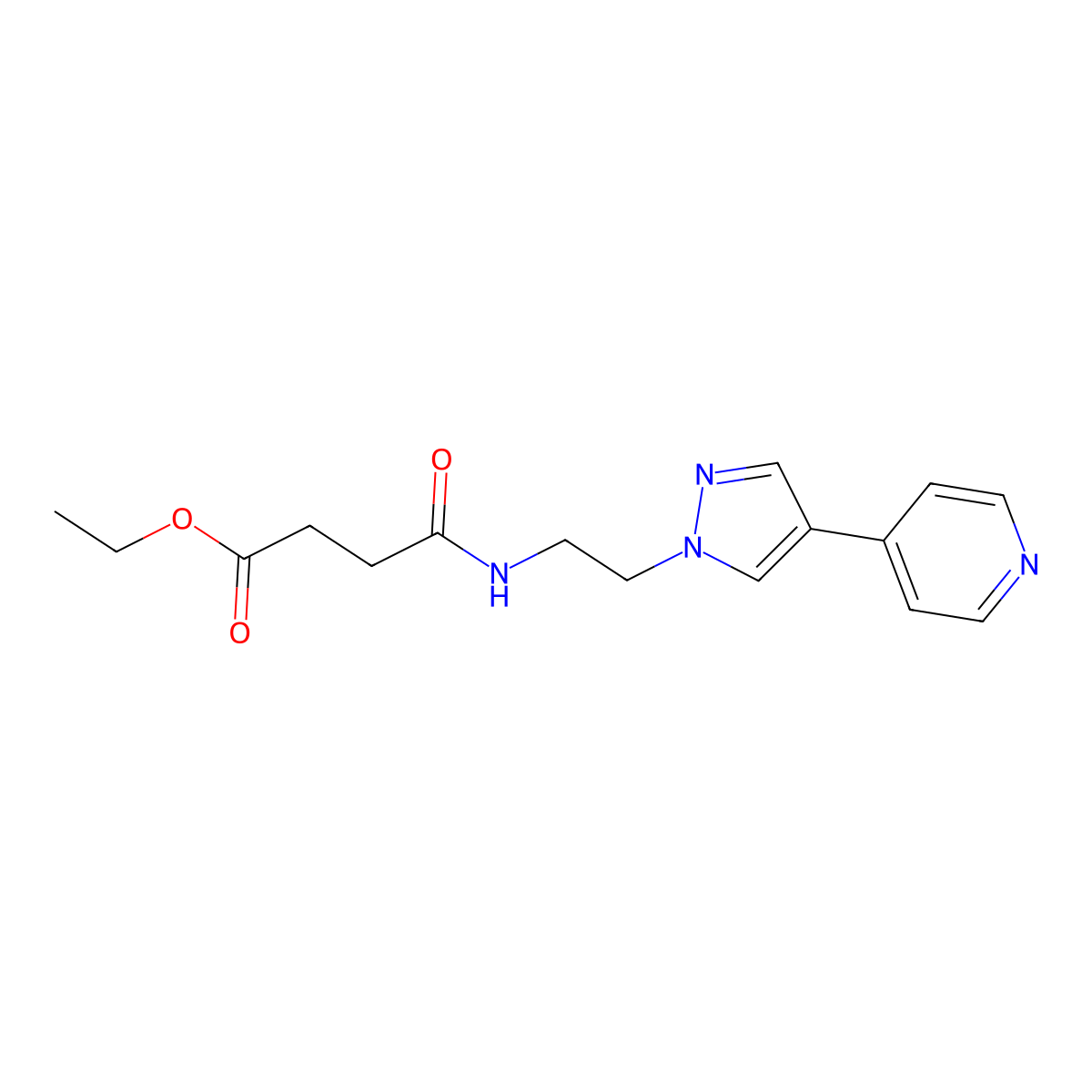 ethyl 3-({2-[4-(pyridin-4-yl)-1H-pyrazol-1-yl]ethyl}carbamoyl)propanoate molecular structure, CAS 2034372-61-5