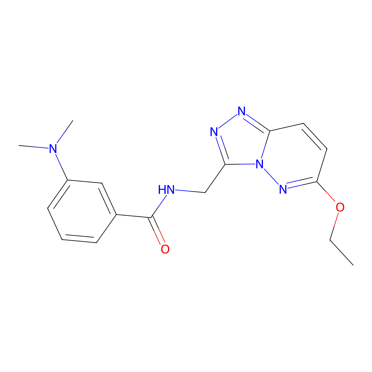 3-(dimethylamino)-N-((6-ethoxy-[1,2,4]triazolo[4,3-b]pyridazin-3-yl)methyl)benzamide molecular structure, CAS 2034372-71-7