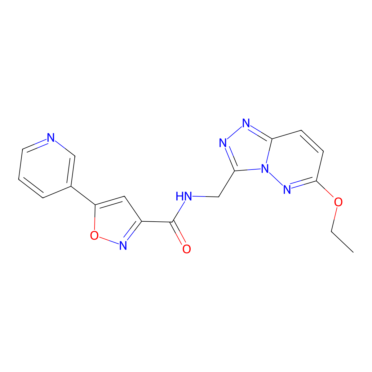 N-((6-ethoxy-[1,2,4]triazolo[4,3-b]pyridazin-3-yl)methyl)-5-(pyridin-3-yl)isoxazole-3-carboxamide molecular structure, CAS 2034372-89-7
