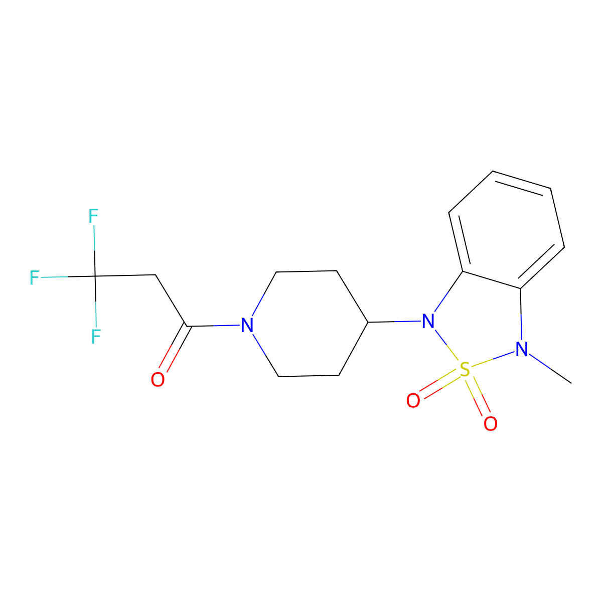 3,3,3-trifluoro-1-(4-(3-methyl-2,2-dioxidobenzo[c][1,2,5]thiadiazol-1(3H)-yl)piperidin-1-yl)propan-1-one molecular structure, CAS 2034372-92-2