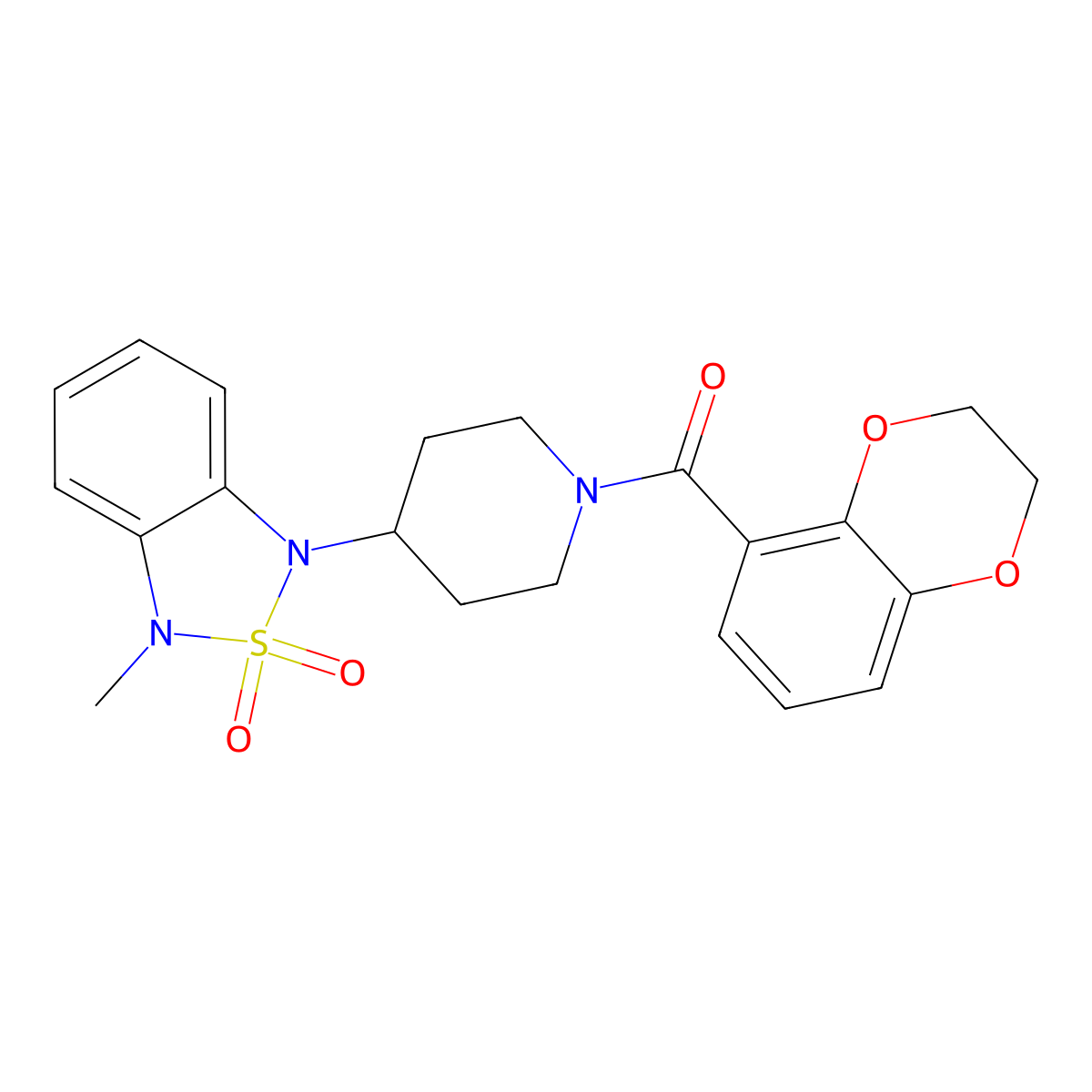 (2,3-dihydrobenzo[b][1,4]dioxin-5-yl)(4-(3-methyl-2,2-dioxidobenzo[c][1,2,5]thiadiazol-1(3H)-yl)piperidin-1-yl)methanone molecular structure, CAS 2034373-01-6