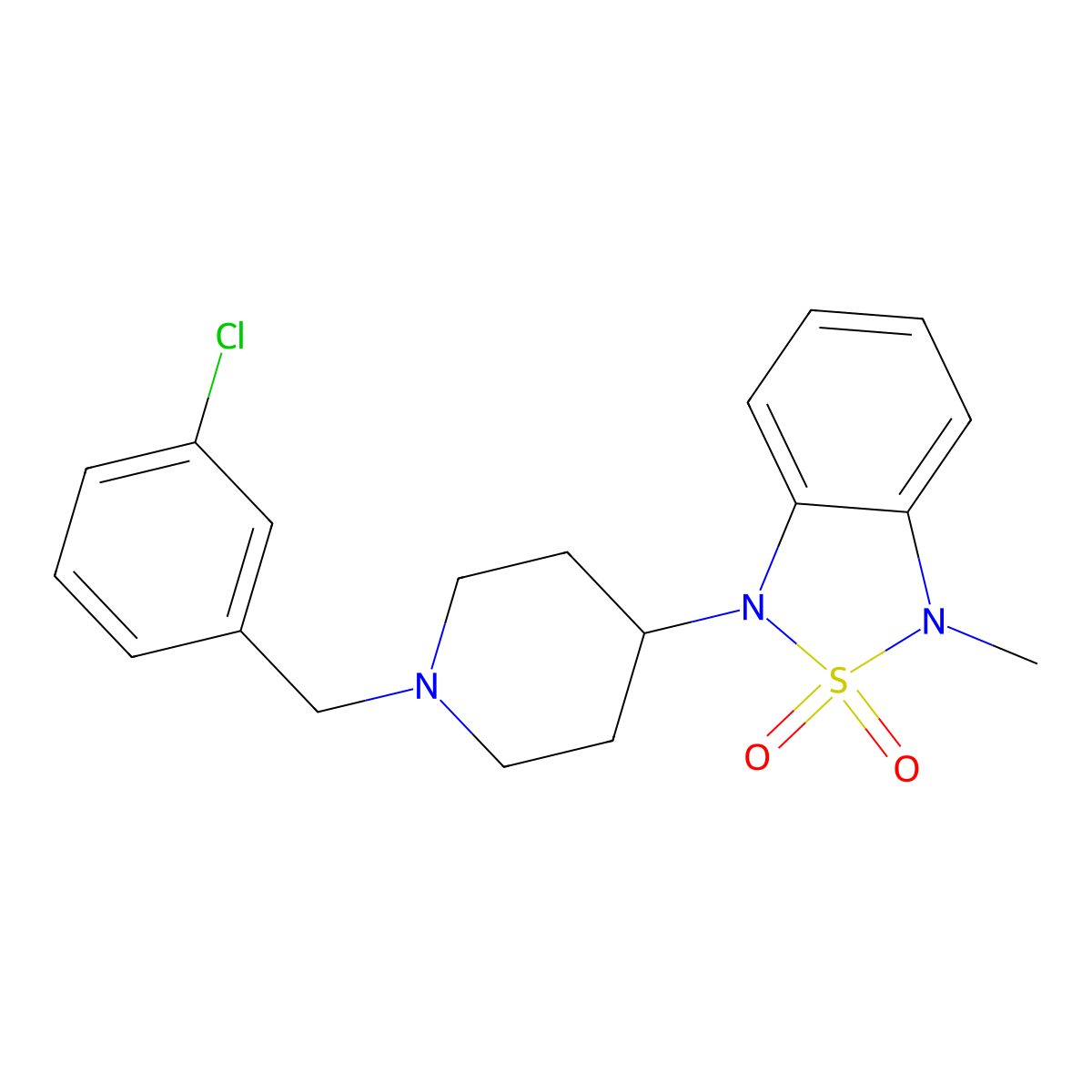 1-(1-(3-Chlorobenzyl)piperidin-4-yl)-3-methyl-1,3-dihydrobenzo[c][1,2,5]thiadiazole 2,2-dioxide molecular structure, CAS 2034373-22-1