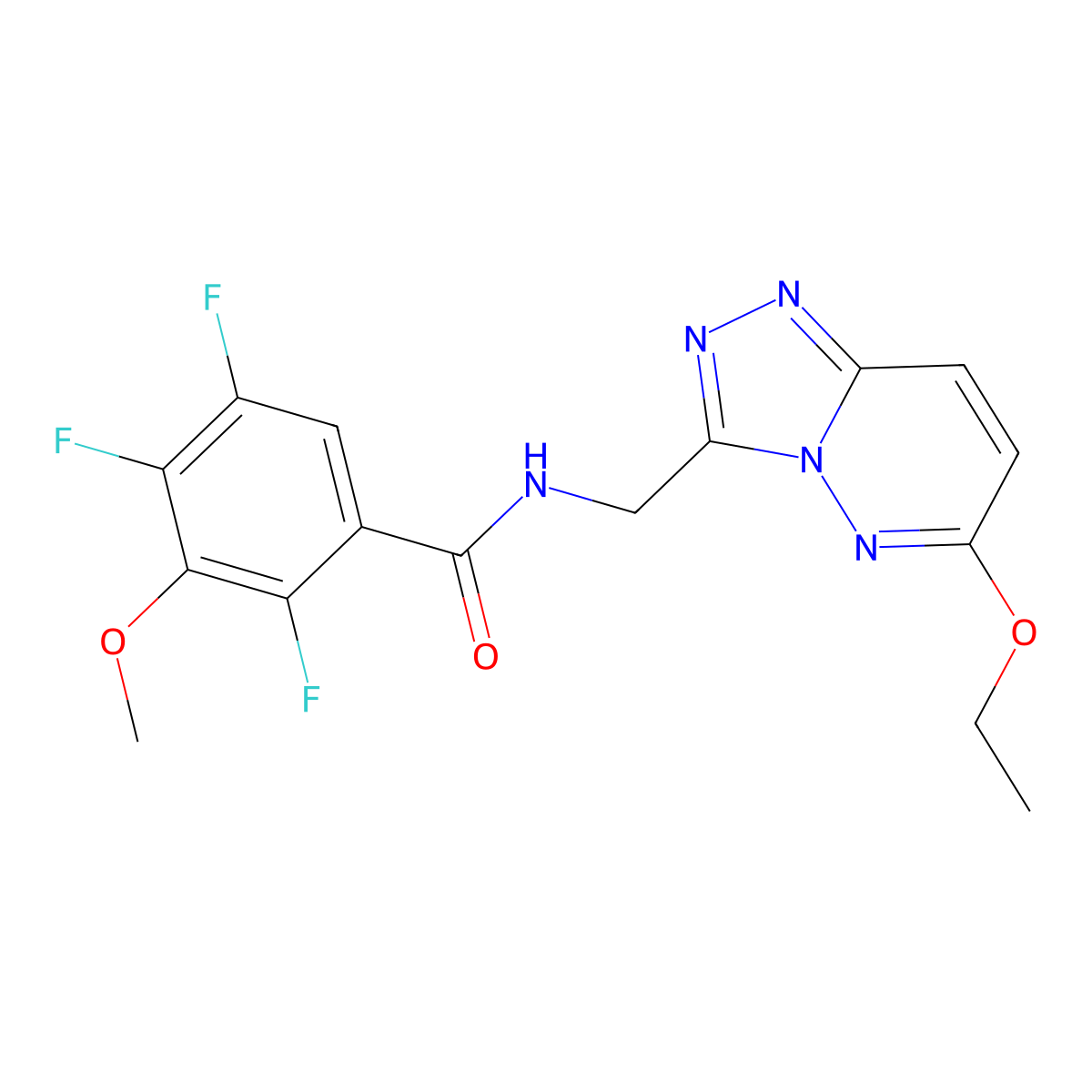 N-((6-ethoxy-[1,2,4]triazolo[4,3-b]pyridazin-3-yl)methyl)-2,4,5-trifluoro-3-methoxybenzamide molecular structure, CAS 2034373-28-7