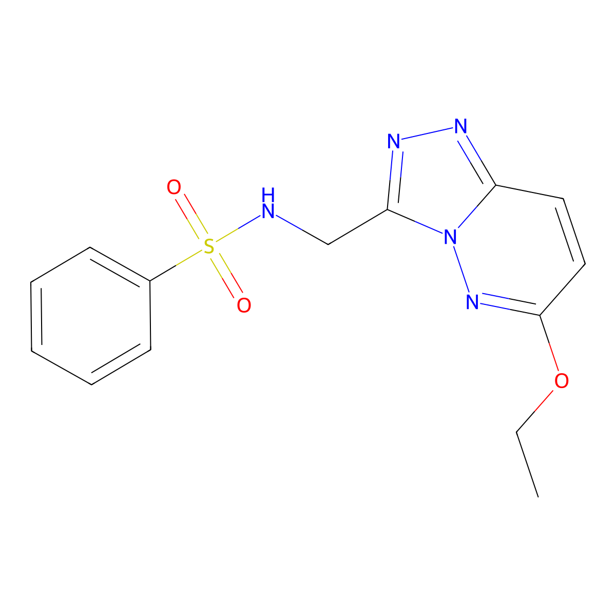 N-((6-ethoxy-[1,2,4]triazolo[4,3-b]pyridazin-3-yl)methyl)benzenesulfonamide molecular structure, CAS 2034373-36-7