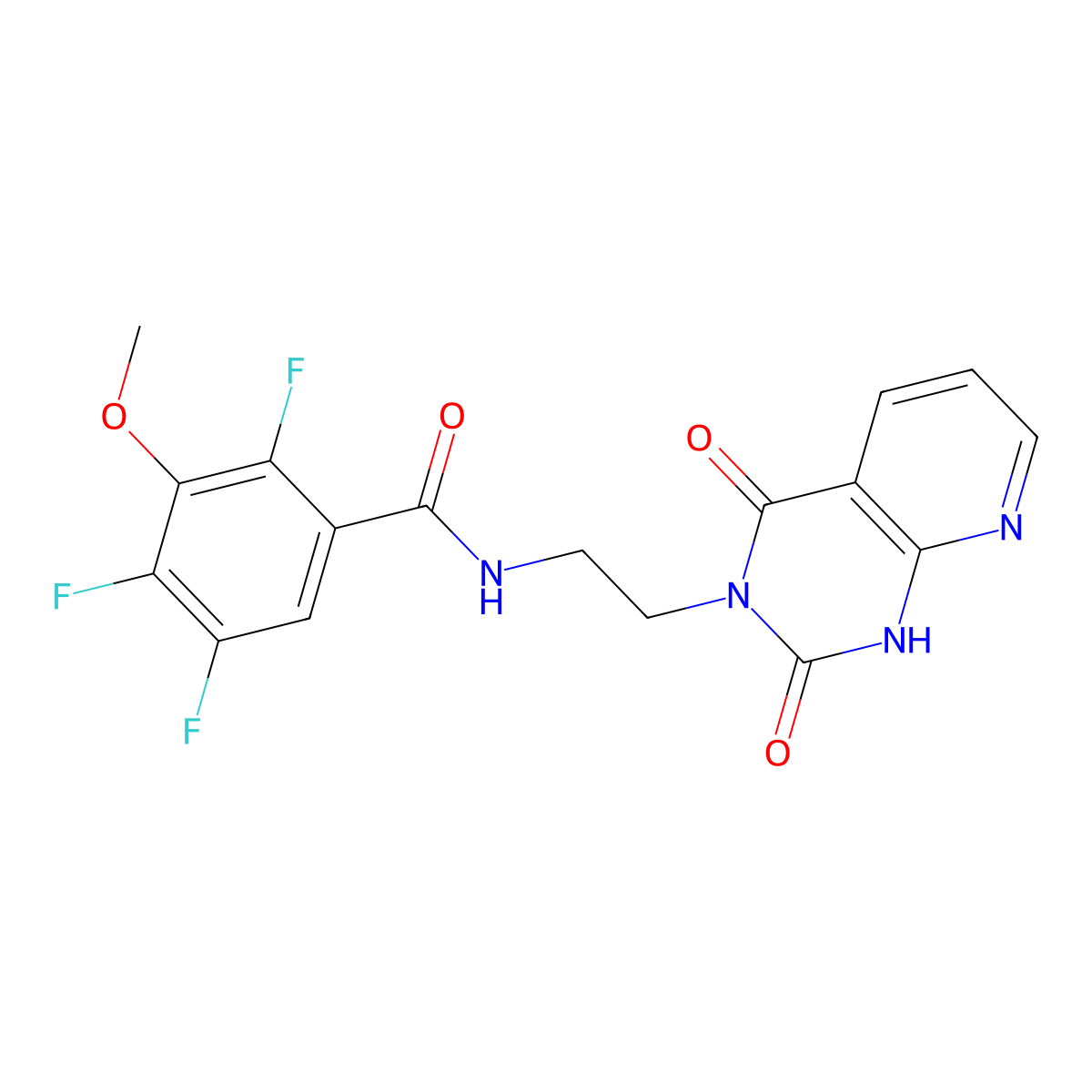 N-(2-(2,4-dioxo-1,2-dihydropyrido[2,3-d]pyrimidin-3(4H)-yl)ethyl)-2,4,5-trifluoro-3-methoxybenzamide molecular structure, CAS 2034373-37-8