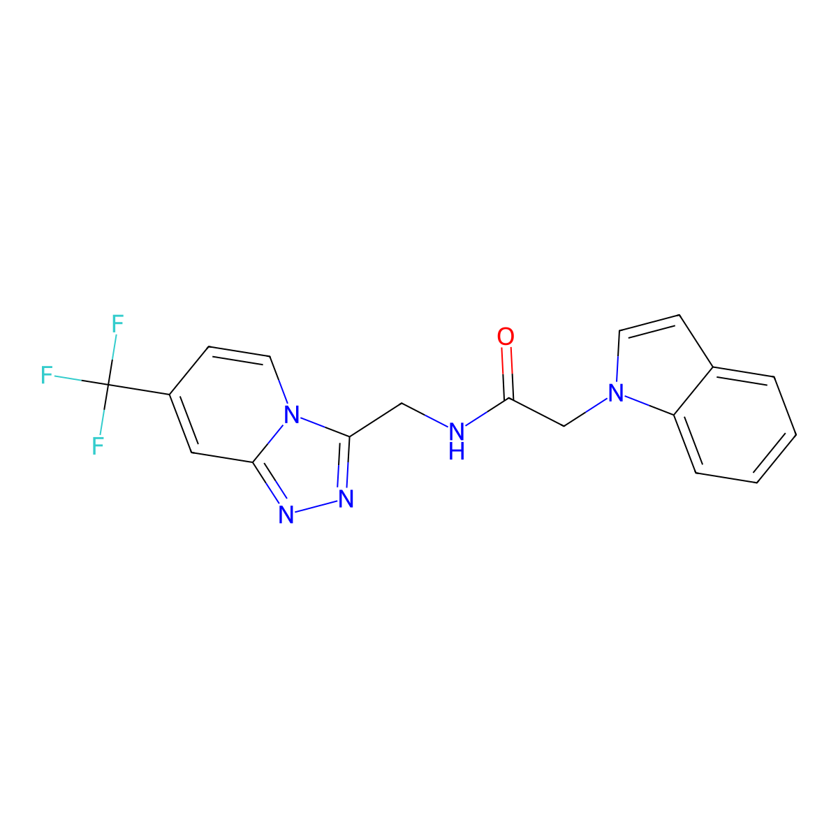 2-(1H-indol-1-yl)-N-{[7-(trifluoromethyl)-[1,2,4]triazolo[4,3-a]pyridin-3-yl]methyl}acetamide molecular structure, CAS 2034373-49-2