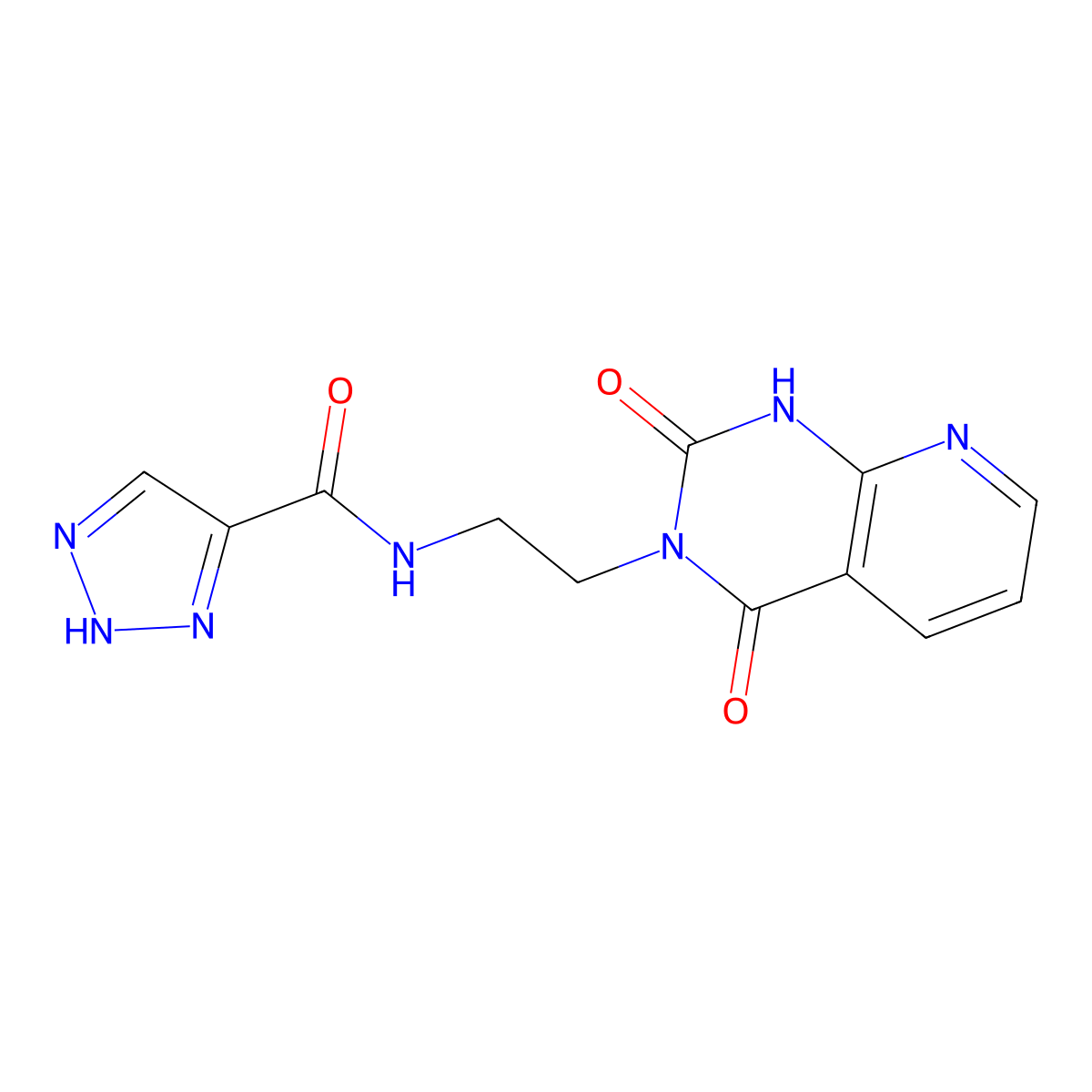 N-(2-(2,4-dioxo-1,2-dihydropyrido[2,3-d]pyrimidin-3(4H)-yl)ethyl)-1H-1,2,3-triazole-5-carboxamide molecular structure, CAS 2034373-55-0