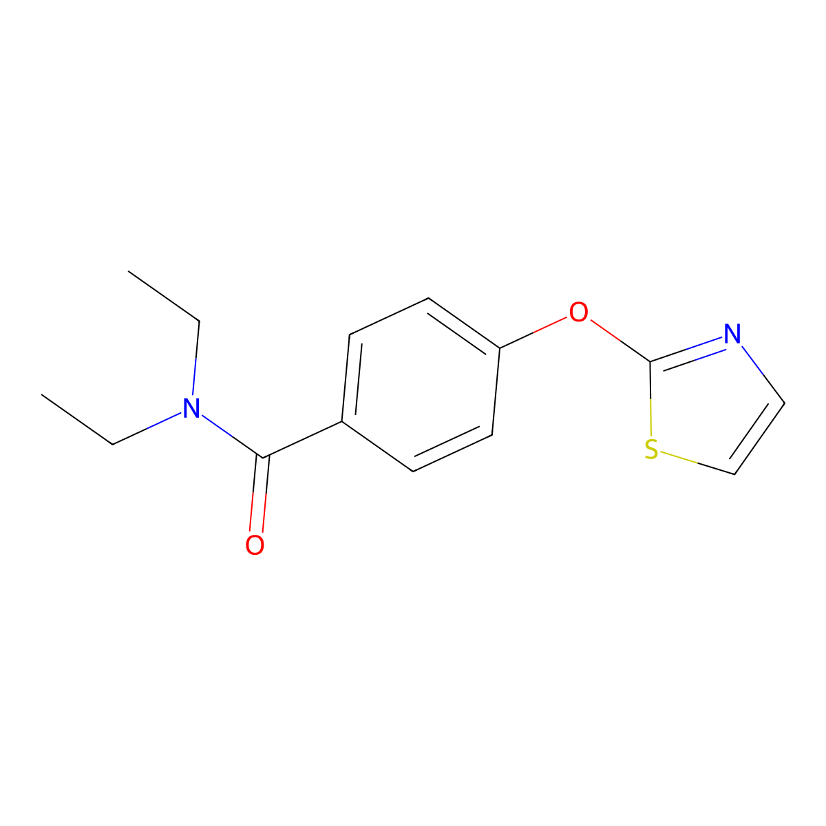 N,N-diethyl-4-(thiazol-2-yloxy)benzamide molecular structure, CAS 2034373-80-1