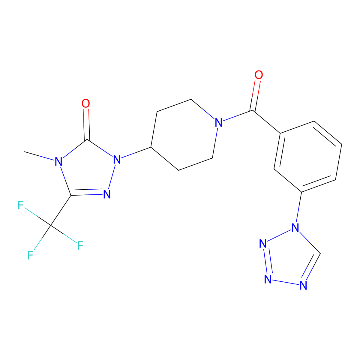 1-(1-(3-(1H-tetrazol-1-yl)benzoyl)piperidin-4-yl)-4-methyl-3-(trifluoromethyl)-1H-1,2,4-triazol-5(4H)-one molecular structure, CAS 2034373-82-3