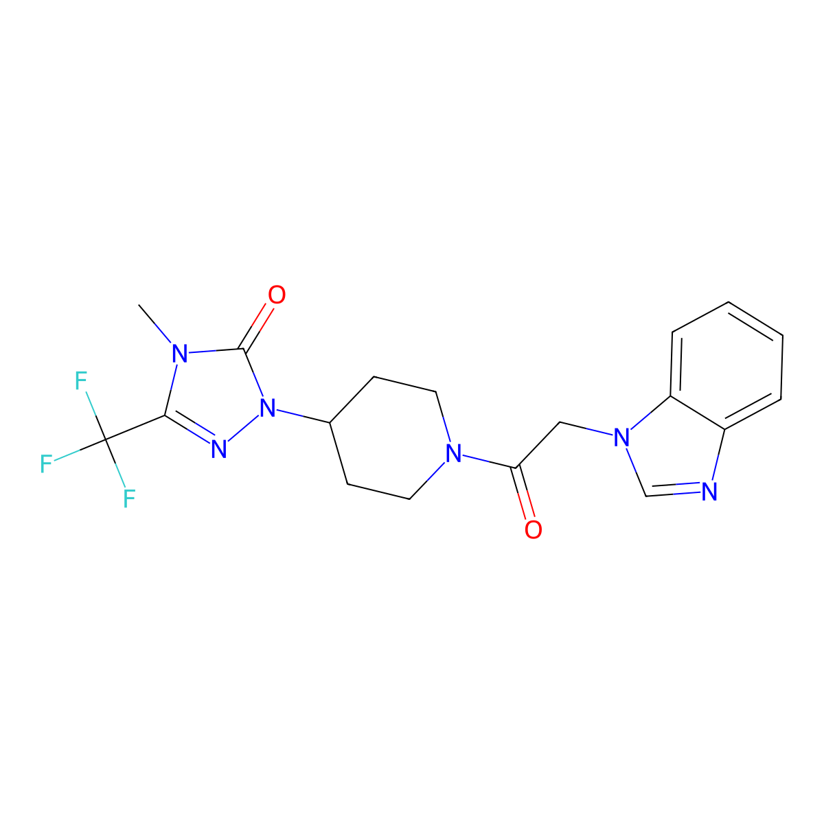 1-(1-(2-(1H-benzo[d]imidazol-1-yl)acetyl)piperidin-4-yl)-4-methyl-3-(trifluoromethyl)-1H-1,2,4-triazol-5(4H)-one molecular structure, CAS 2034373-97-0