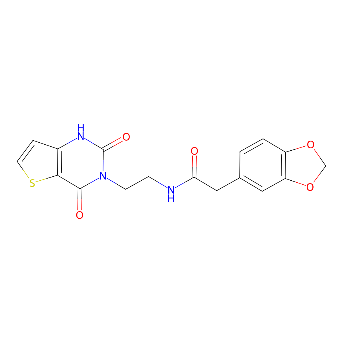 2-(benzo[d][1,3]dioxol-5-yl)-N-(2-(2,4-dioxo-1,2-dihydrothieno[3,2-d]pyrimidin-3(4H)-yl)ethyl)acetamide molecular structure, CAS 2034374-00-8