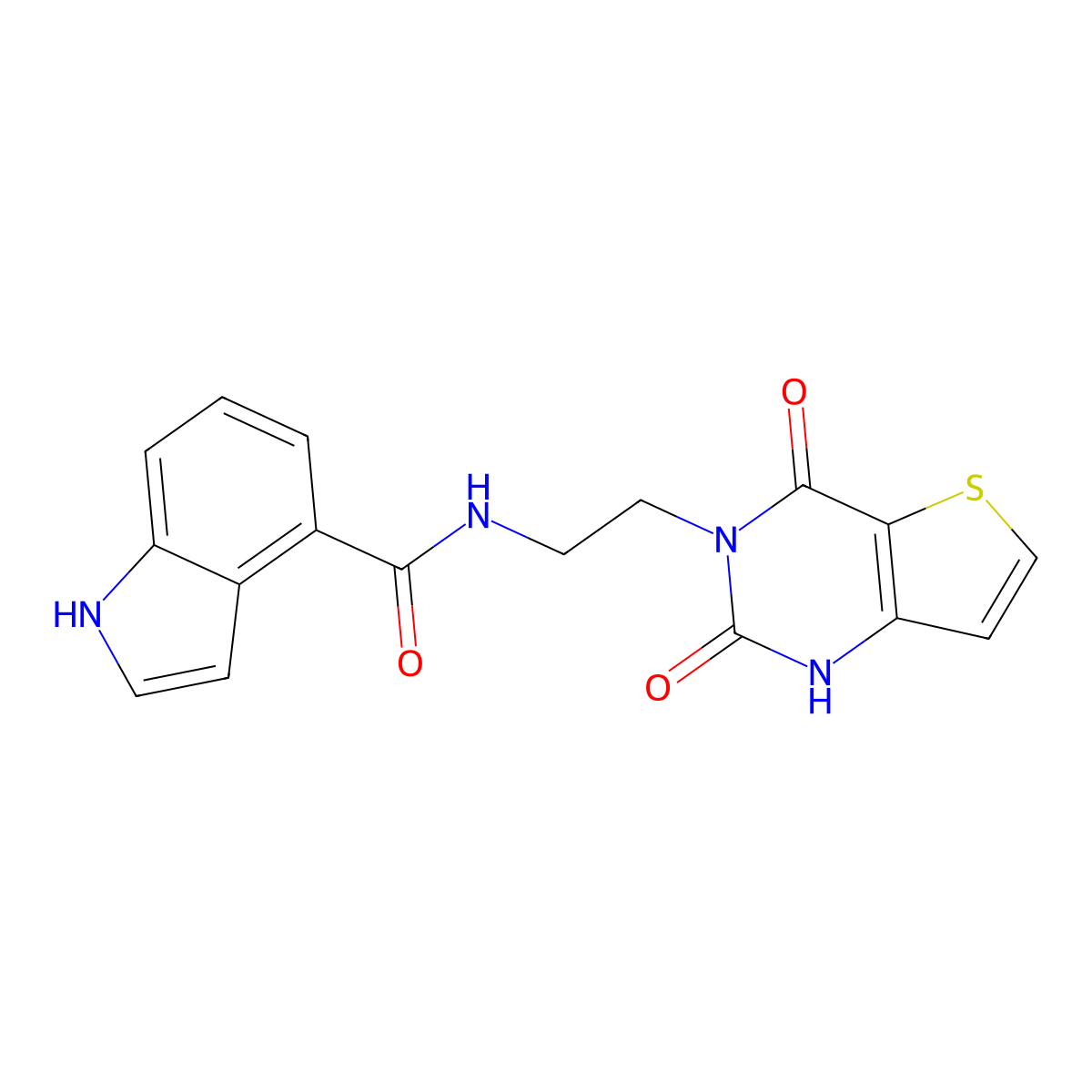 N-(2-(2,4-dioxo-1,2-dihydrothieno[3,2-d]pyrimidin-3(4H)-yl)ethyl)-1H-indole-4-carboxamide molecular structure, CAS 2034374-10-0