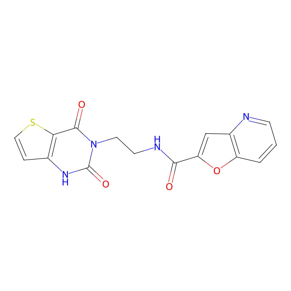 N-(2-(2,4-dioxo-1,2-dihydrothieno[3,2-d]pyrimidin-3(4H)-yl)ethyl)furo[3,2-b]pyridine-2-carboxamide molecular structure, CAS 2034374-11-1