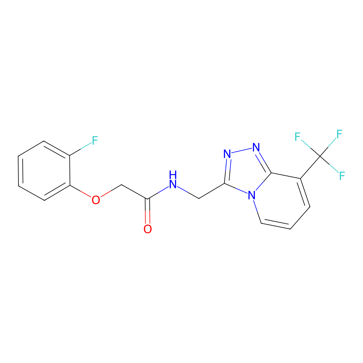 2-(2-fluorophenoxy)-N-((8-(trifluoromethyl)-[1,2,4]triazolo[4,3-a]pyridin-3-yl)methyl)acetamide molecular structure, CAS 2034374-19-9
