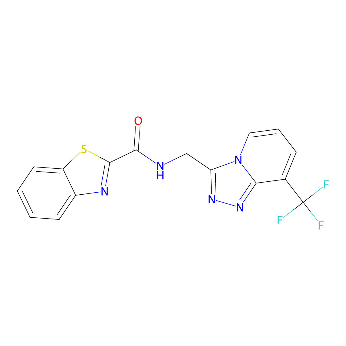 N-((8-(trifluoromethyl)-[1,2,4]triazolo[4,3-a]pyridin-3-yl)methyl)benzo[d]thiazole-2-carboxamide molecular structure, CAS 2034374-21-3