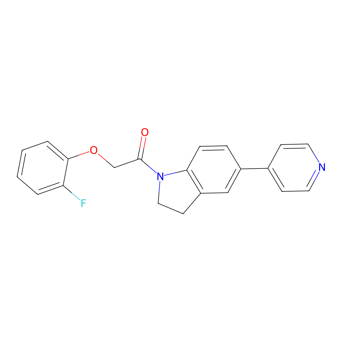 2-(2-Fluorophenoxy)-1-(5-(pyridin-4-yl)indolin-1-yl)ethanone molecular structure, CAS 2034374-24-6