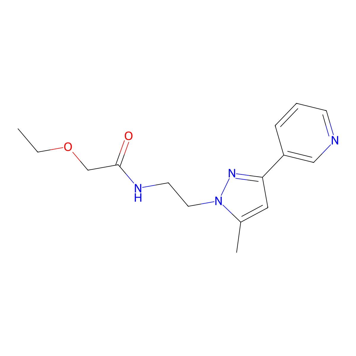 2-ethoxy-N-{2-[5-methyl-3-(pyridin-3-yl)-1H-pyrazol-1-yl]ethyl}acetamide molecular structure, CAS 2034374-60-0