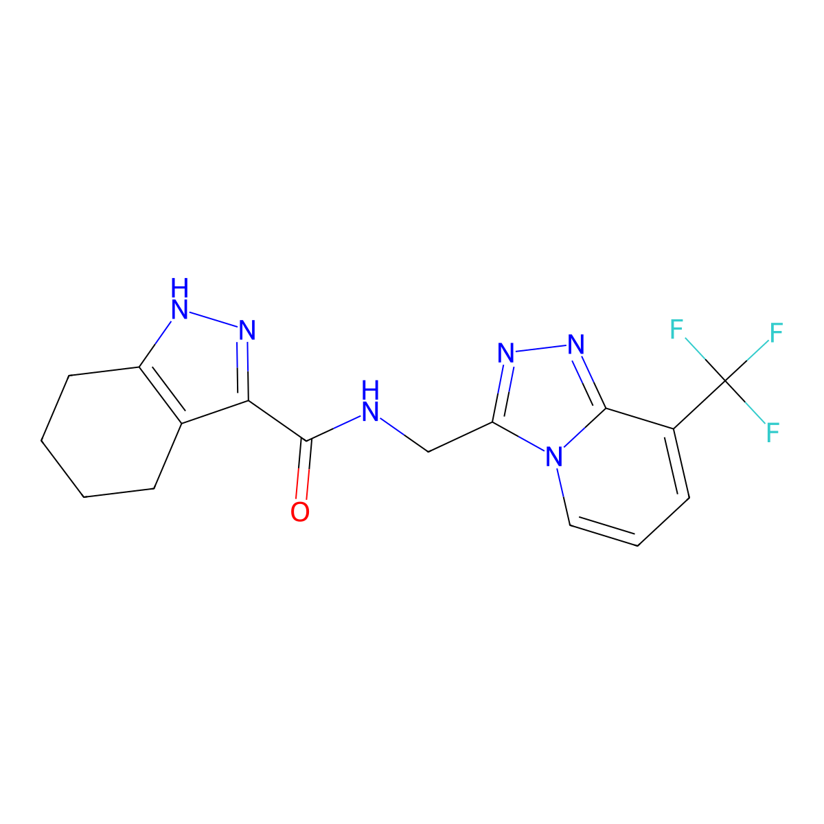 N-{[8-(trifluoromethyl)-[1,2,4]triazolo[4,3-a]pyridin-3-yl]methyl}-4,5,6,7-tetrahydro-1H-indazole-3-carboxamide molecular structure, CAS 2034374-61-1