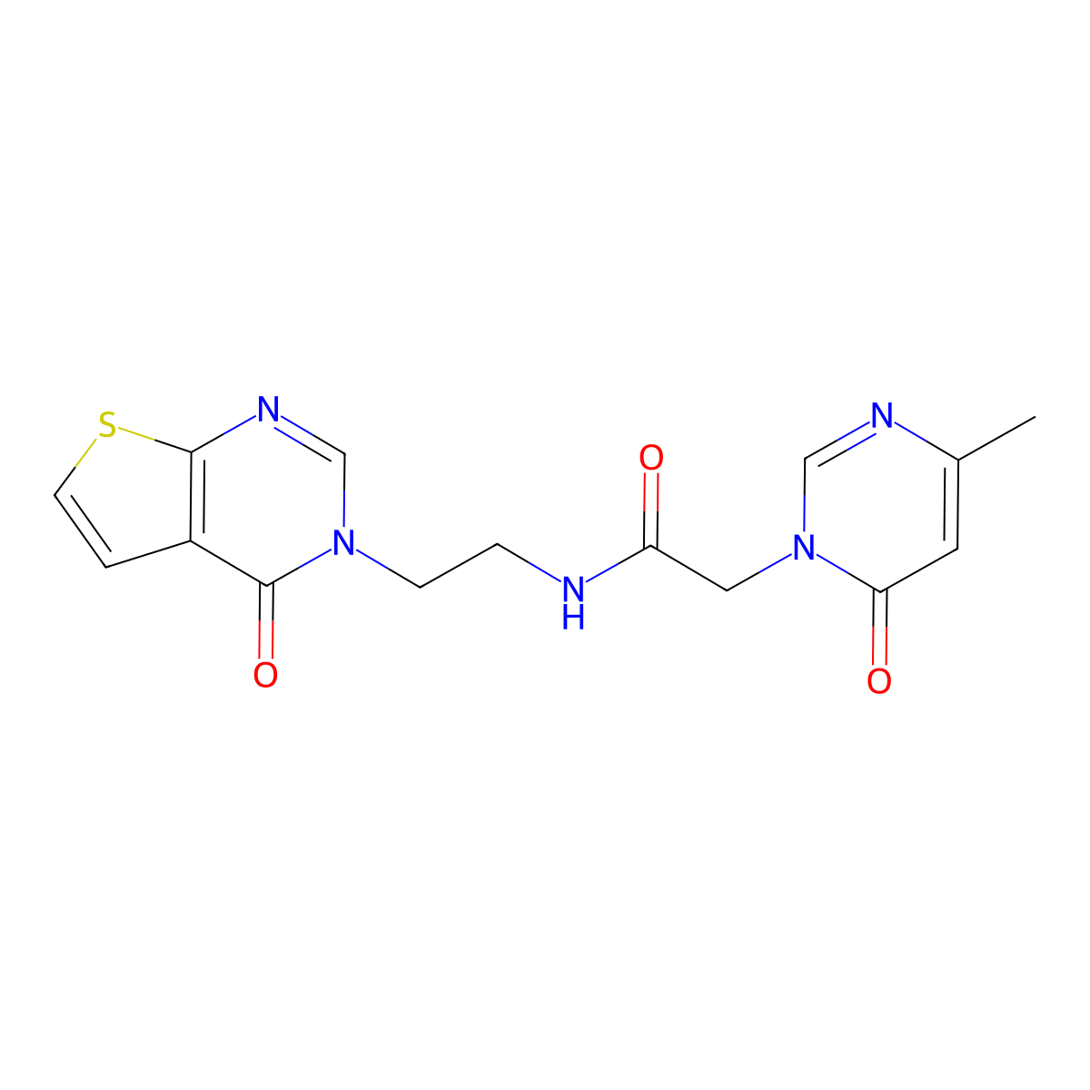 2-(4-methyl-6-oxopyrimidin-1(6H)-yl)-N-(2-(4-oxothieno[2,3-d]pyrimidin-3(4H)-yl)ethyl)acetamide molecular structure, CAS 2034375-00-1