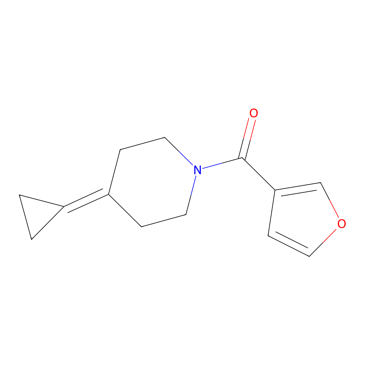 (4-Cyclopropylidenepiperidin-1-yl)(furan-3-yl)methanone molecular structure, CAS 2034375-03-4