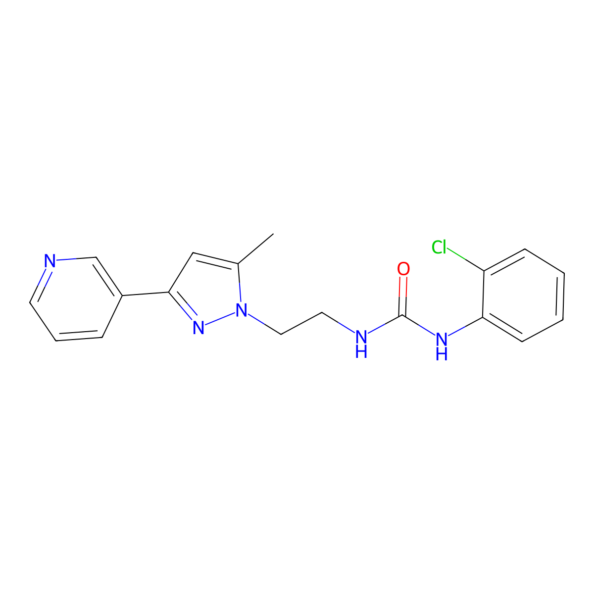1-(2-chlorophenyl)-3-{2-[5-methyl-3-(pyridin-3-yl)-1H-pyrazol-1-yl]ethyl}urea molecular structure, CAS 2034375-24-9