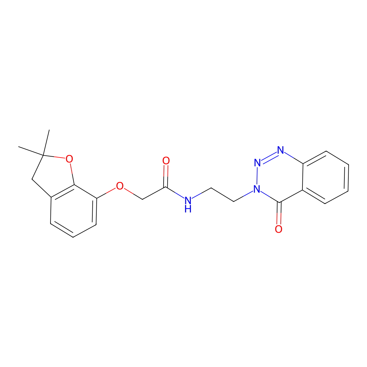 2-((2,2-dimethyl-2,3-dihydrobenzofuran-7-yl)oxy)-N-(2-(4-oxobenzo[d][1,2,3]triazin-3(4H)-yl)ethyl)acetamide molecular structure, CAS 2034375-26-1