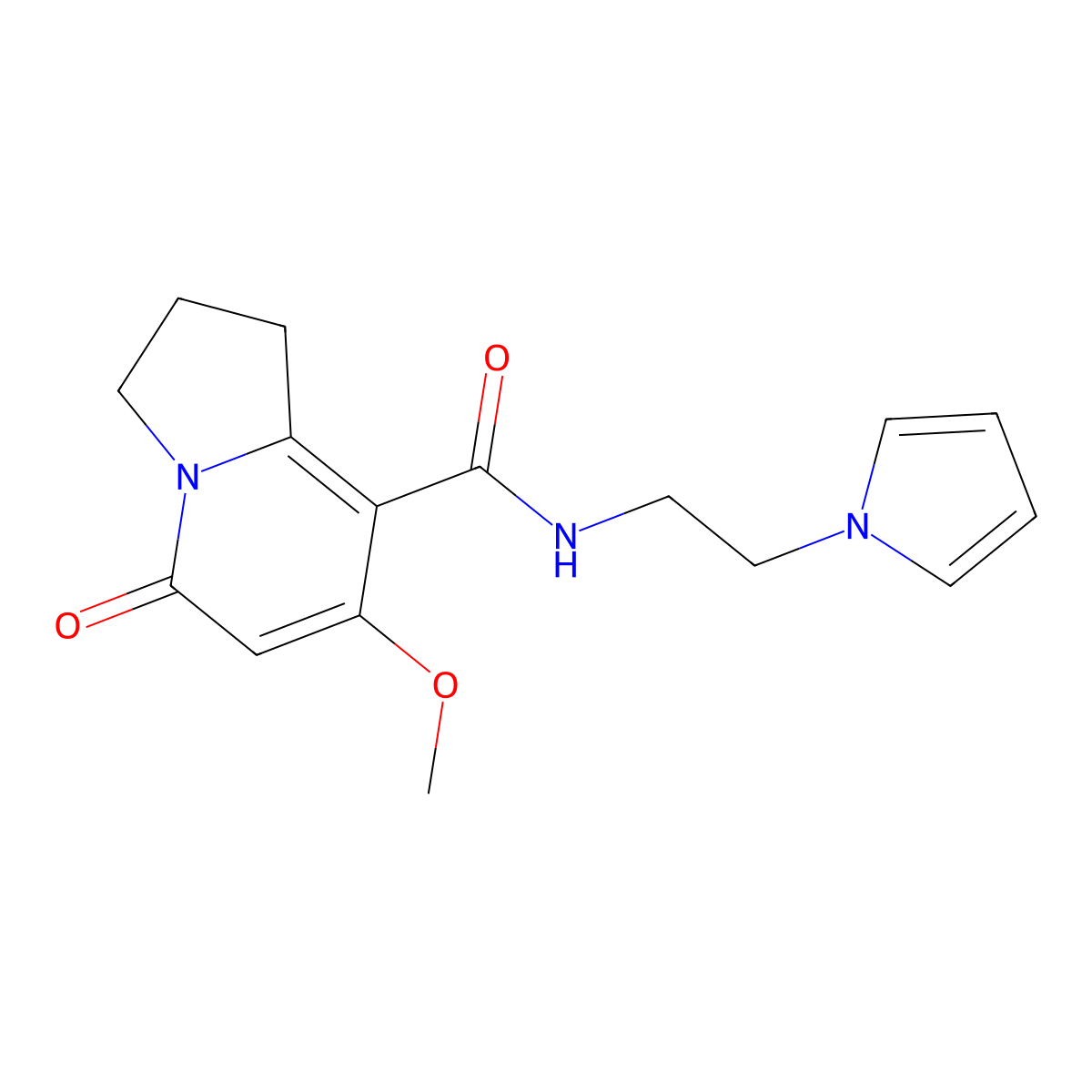 N-(2-(1H-pyrrol-1-yl)ethyl)-7-methoxy-5-oxo-1,2,3,5-tetrahydroindolizine-8-carboxamide molecular structure, CAS 2034375-27-2
