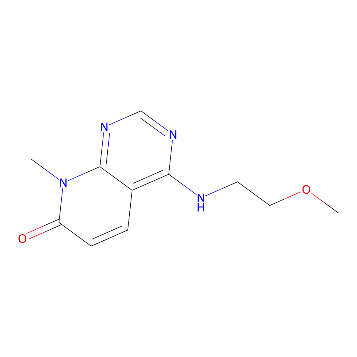 4-((2-methoxyethyl)amino)-8-methylpyrido[2,3-d]pyrimidin-7(8H)-one molecular structure, CAS 2034375-35-2