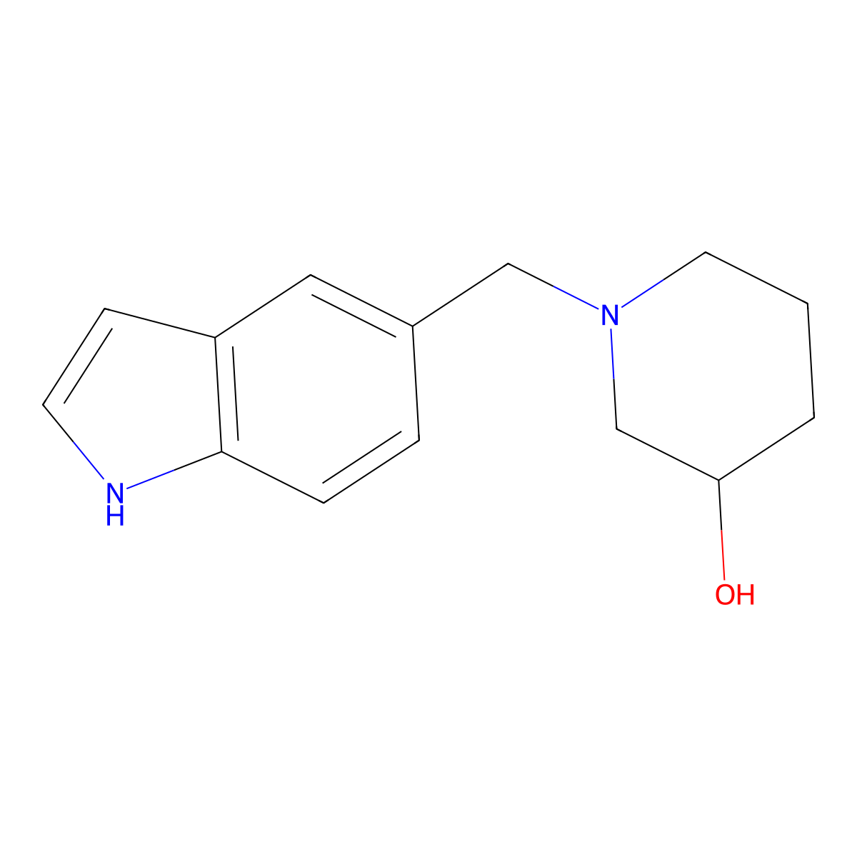 1-[(1H-indol-5-yl)methyl]piperidin-3-ol molecular structure, CAS 2034375-39-6