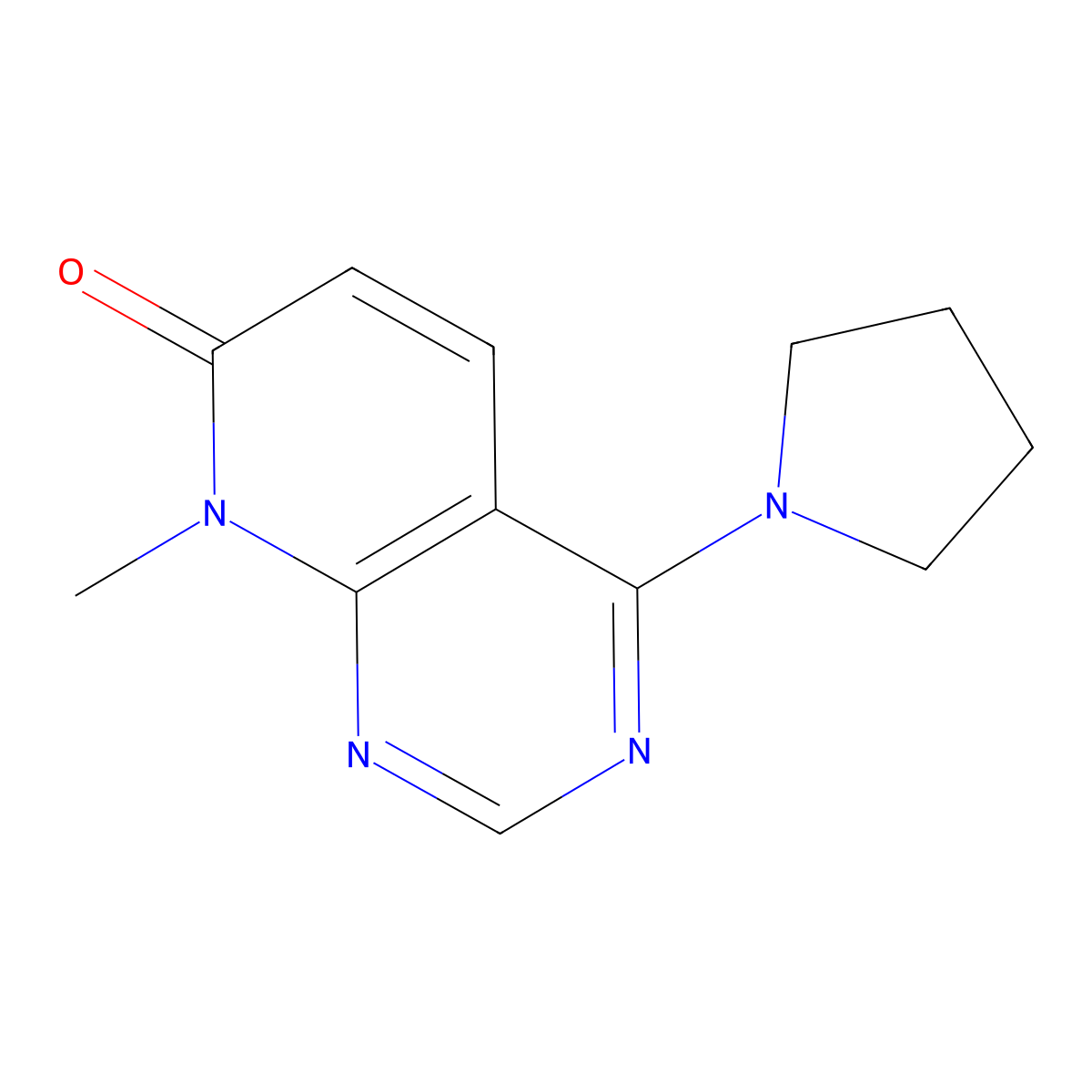 8-methyl-4-(pyrrolidin-1-yl)pyrido[2,3-d]pyrimidin-7(8H)-one molecular structure, CAS 2034375-43-2