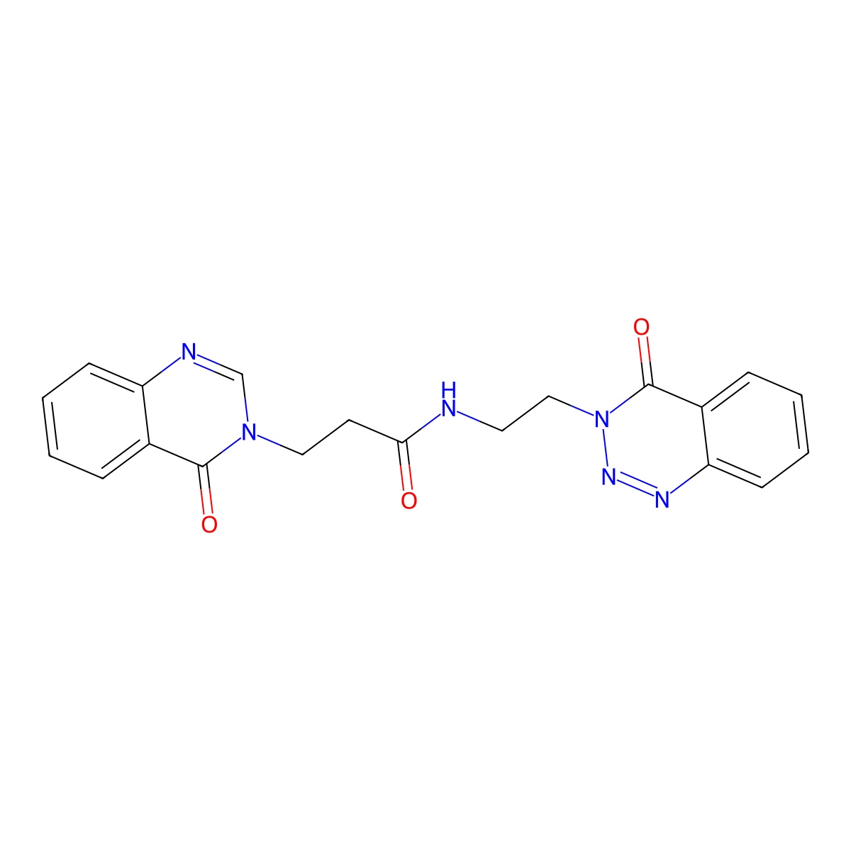 N-(2-(4-oxobenzo[d][1,2,3]triazin-3(4H)-yl)ethyl)-3-(4-oxoquinazolin-3(4H)-yl)propanamide molecular structure, CAS 2034375-45-4