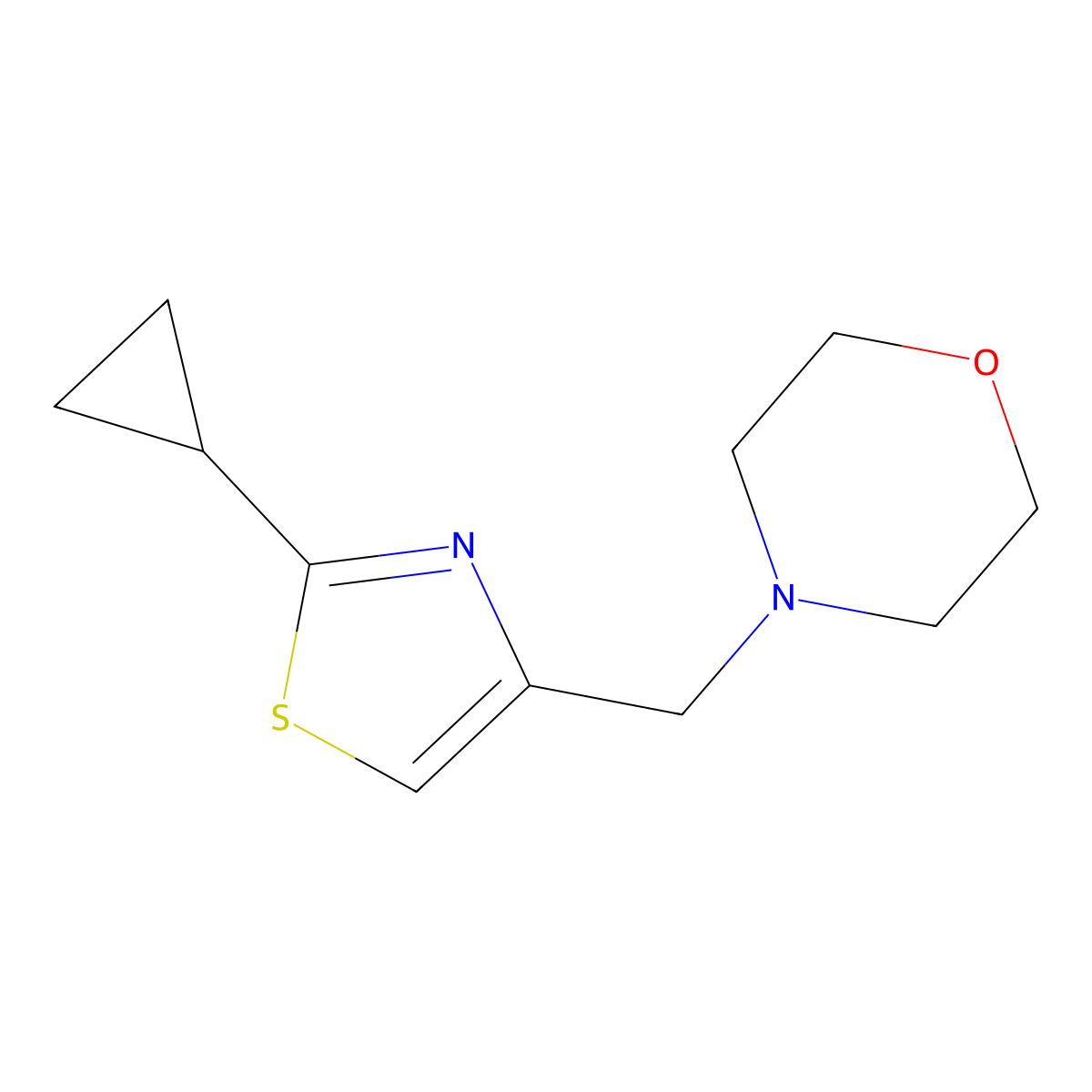 4-((2-Cyclopropylthiazol-4-yl)methyl)morpholine molecular structure, CAS 2034375-48-7
