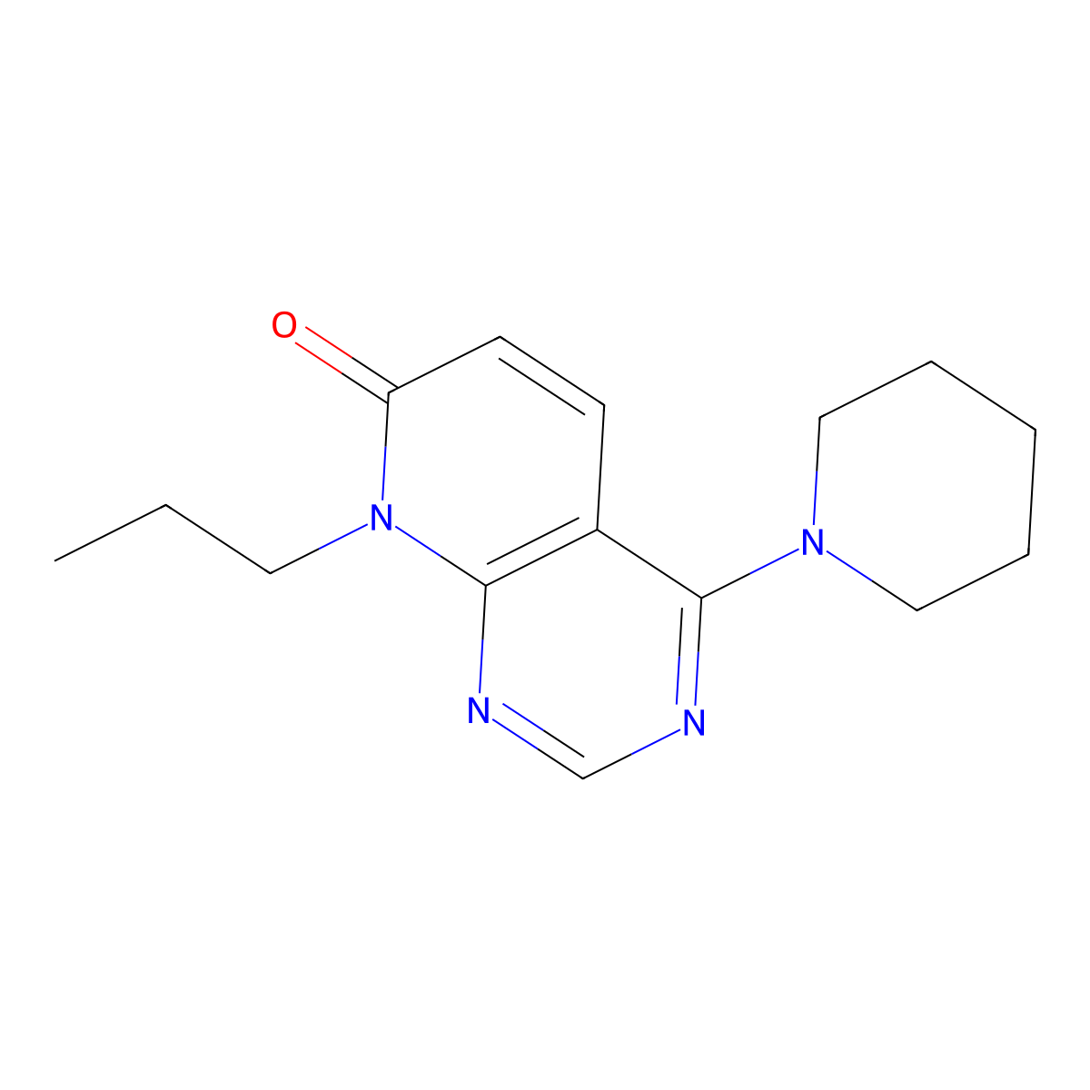 4-(piperidin-1-yl)-8-propylpyrido[2,3-d]pyrimidin-7(8H)-one molecular structure, CAS 2034375-53-4