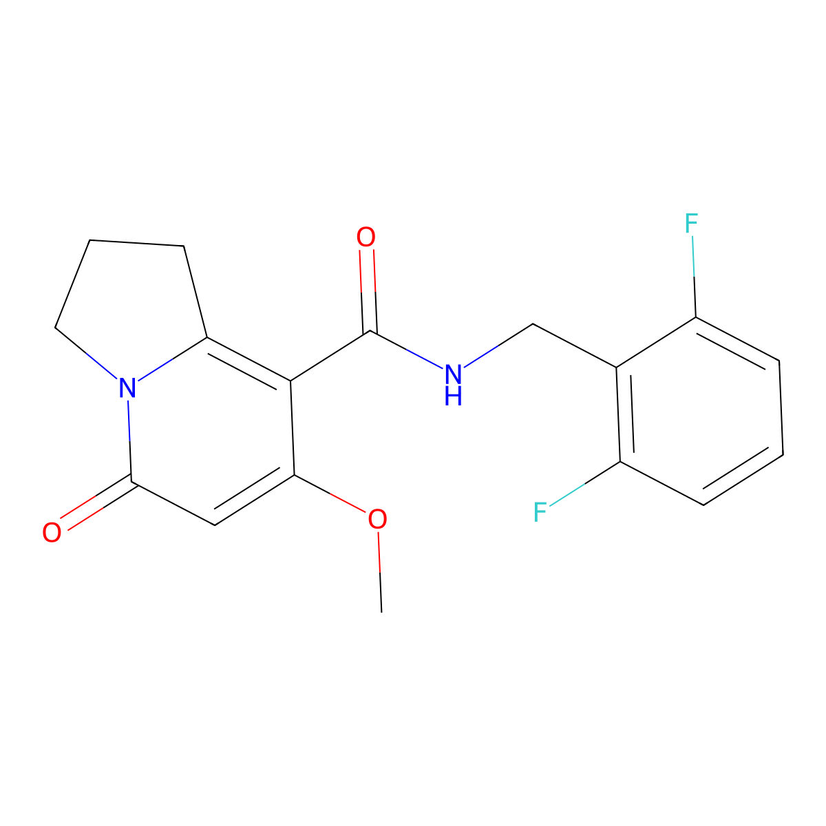 N-(2,6-difluorobenzyl)-7-methoxy-5-oxo-1,2,3,5-tetrahydroindolizine-8-carboxamide molecular structure, CAS 2034375-58-9