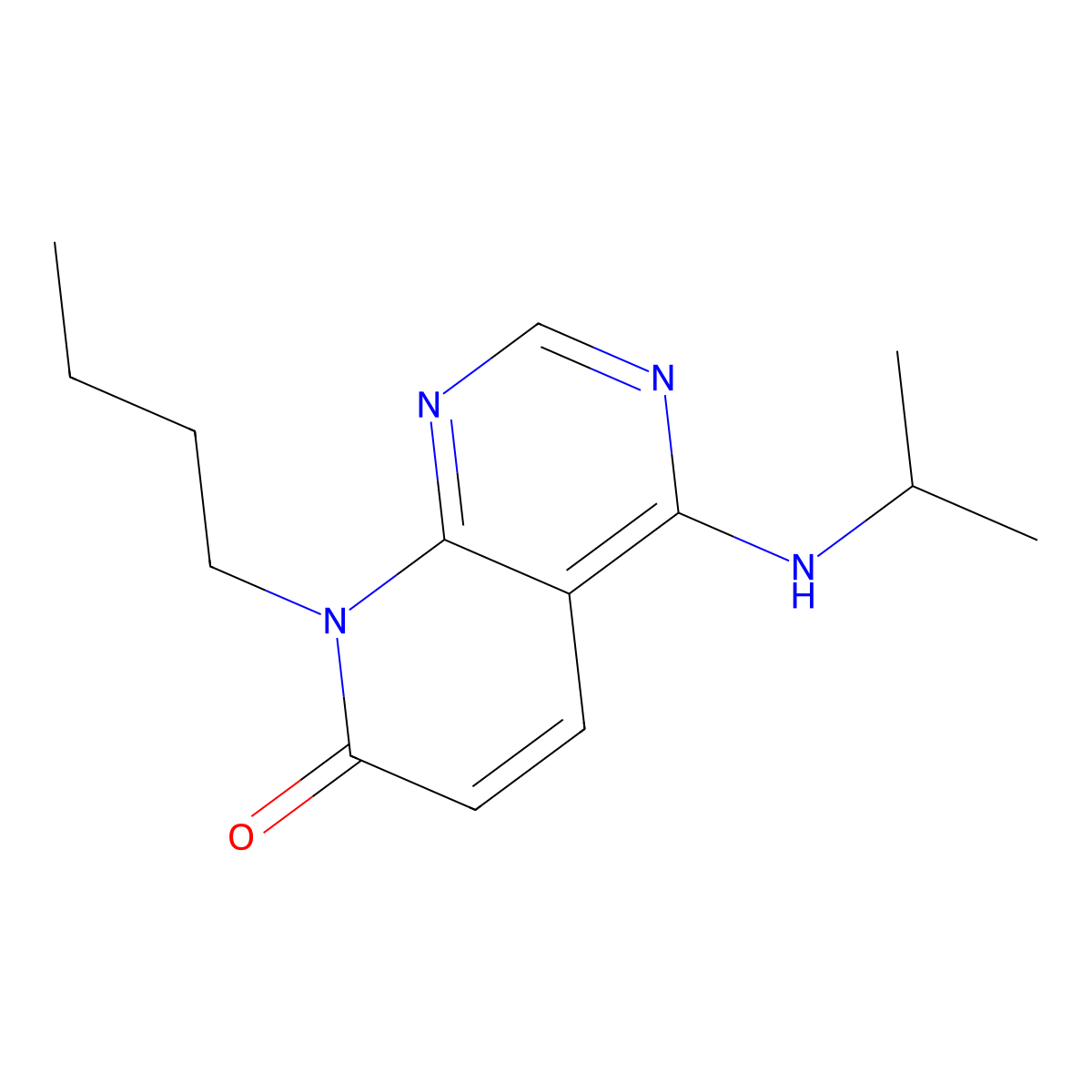 8-butyl-4-(isopropylamino)pyrido[2,3-d]pyrimidin-7(8H)-one molecular structure, CAS 2034375-66-9